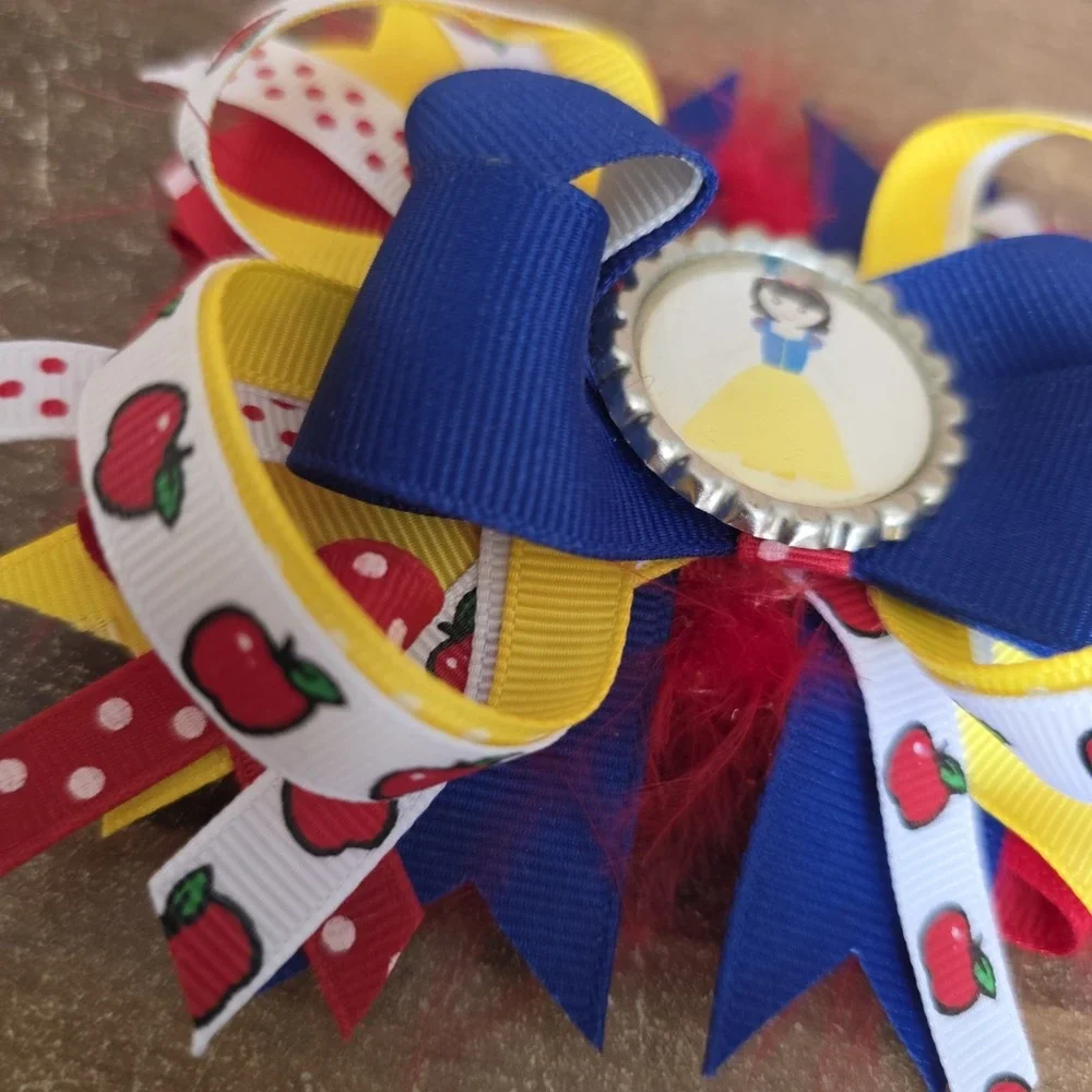 Snow‎ White Inspired Bow Craft Supply Red Yellow Blue Hair Accessory Decoration